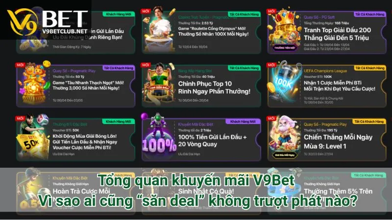 Tổng quan khuyến mãi V9Bet: Vì sao ai cũng “săn deal” không trượt phát nào?
