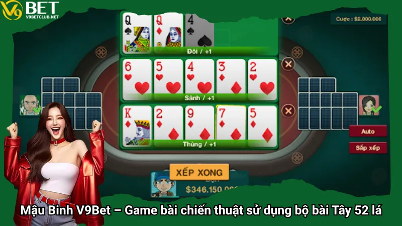 Mậu Binh V9Bet – Game bài chiến thuật sử dụng bộ bài Tây 52 lá